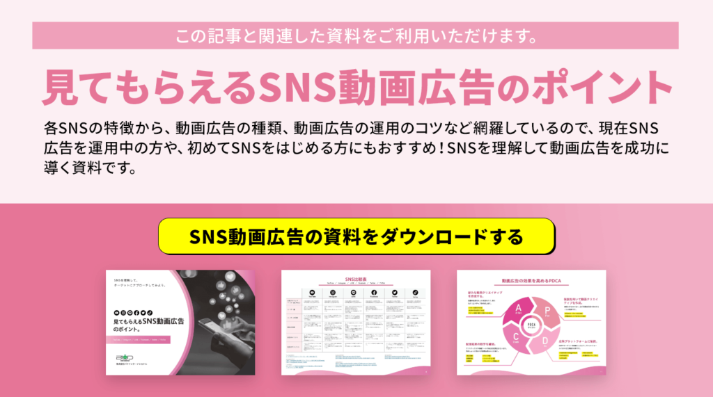 見てもらえるSNS動画広告のポイントを網羅した資料